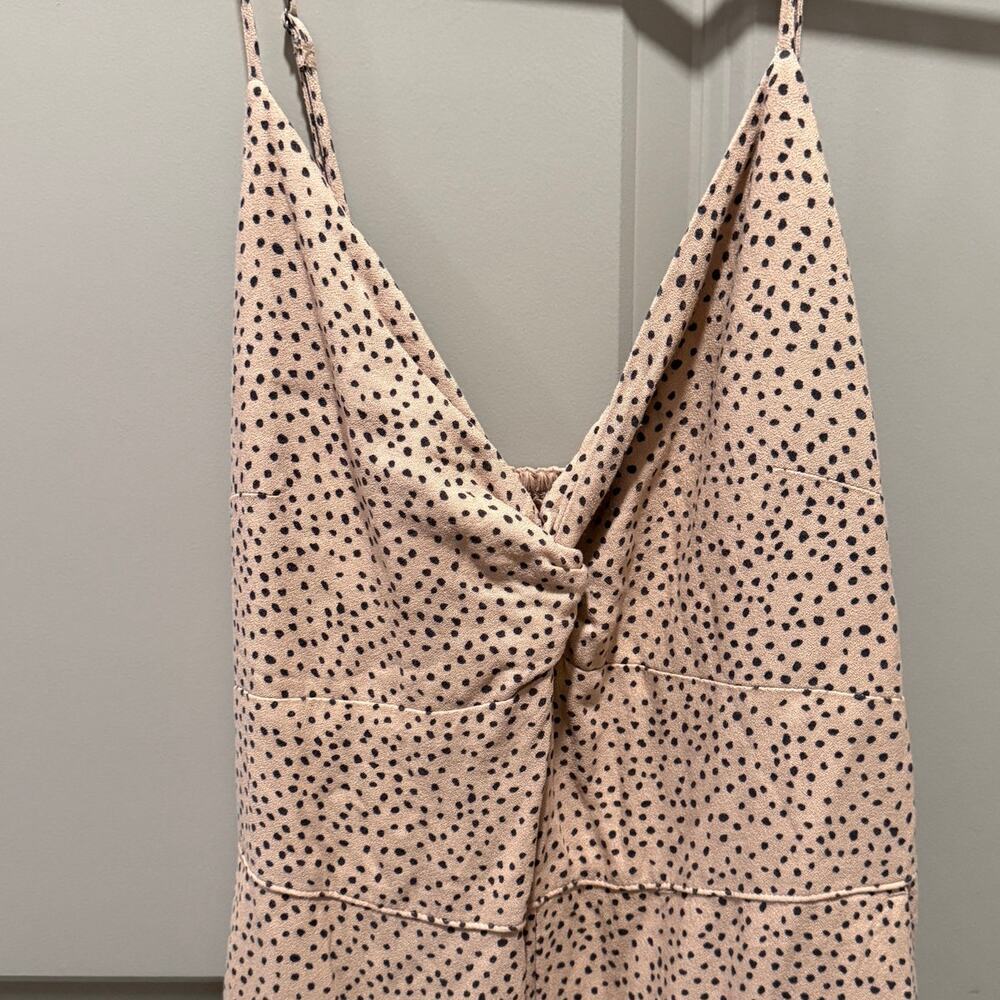 Abercrombie Polka Dot Front Twist Jumpsuit Smocked Wide Leg 26" Inseam Small - Picture 4 of 10